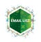 Email List floral plants pattern green hexagon button