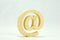 Email made of wooden pine symbol on white background