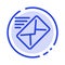 Email, Mail, Message, Sent Blue Dotted Line Line Icon