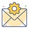 email management flat line icon modern illustration