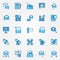 Email marketing blue icons