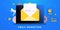 Email Marketing Campaign concept. Digital Outbound cold emails, spam or Inbound useful newsletter, interesting promotional