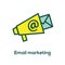 Email marketing campaigns icon w bullhorn