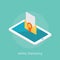 Email marketing concept design 3d isometric illustration