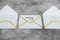 Email marketing concept, group of email icons and one of them with Mailing List label