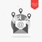 Email marketing concept icon. Flat design gray color symbol. Mod