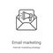 email marketing icon vector from internet marketing strategy collection. Thin line email marketing outline icon vector