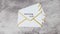 Email marketing and online sales, group of Mailing List email envelope icons with camera panning