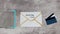 Email marketing and online sales, Mailing List email envelope icon with payment cards and shopping cart and camera tilting