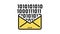 email message with binary code color icon animation