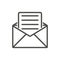 Email message icon vector. Line open mail symbol.