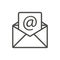 Email message icon vector. Line open mail symbol.