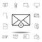 email message remove outline icon. Detailed set of unigrid multimedia illustrations icons. Can be used for web, logo, mobile app,