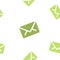 Email message seamless green pattern on white background mail letter correspondence