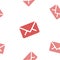 Email message seamless red pattern on white background mail letter correspondence