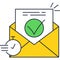 Email message web verification icon flat vector