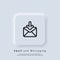 Email and messaging icon. Envelope with arrow down. Email Icon. Newsletter logo. Email marketing campaign. Vector EPS 10. UI icon