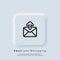 Email and messaging icon. Envelope with arrow up. Email Icon. Newsletter logo. Email marketing campaign. Vector EPS 10. UI icon.