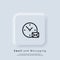 Email and messaging icon. Envelope with clock time. Email Icon. Newsletter logo. Email marketing campaign. Vector EPS 10. UI icon