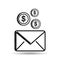 Email money sending destination icon