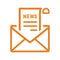 Email, newsletter, letter, read icon. Orange color