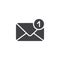 Email , one missed message outline icon vector icon