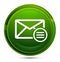 Email option icon glassy green round button illustration