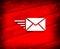 Email option icon shiny line red background illustration
