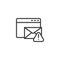 Email phishing alert line icon