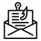 Email phishing icon, outline style