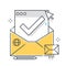 Email related color line vector icon, illustration
