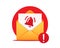 Email reminder, vector icon. Notification of a new email. New email message