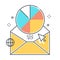 Email report related color line vector icon, illustration