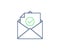 Email Sent or Received icon concept. Envelope with check mark vector design