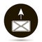 Email sent. Vector icon on black background.