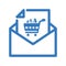 Email, shopping, ecommerce icon. Blue color design