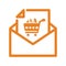 Email, shopping, ecommerce icon. Orange color vector EPS