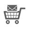 Email shopping icon. Gray vector graphics