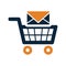Email shopping icon. Simple editable vector graphics