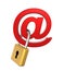 Email Sign Padlock Isolated