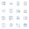 Email strategy linear icons set. Campaigning, Deliverability, Segmentation, Targeting, Optimization, Engagement