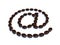 Email symbol with coffee beans