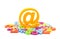 Email symbol and colorful letters