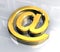 Email symbol in gold (3d)