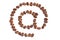 Email symbol made from coffee beans