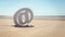 Email at symbol in the sand at the beach