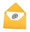 Email symbol in yellow envelope