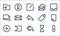 email ui line icons. linear set. quality vector line set such as attach, reply all, add, snooze, important, forum, promotion,