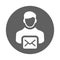 Email, user icon. Gray vector sketch.