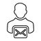 Email, user line icon. Outline vector.